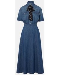 Valentino - Belted Denim Polo Dress - Lyst