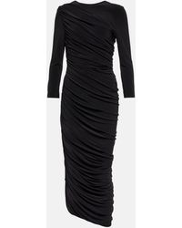 Norma Kamali Diana Ruched Jersey Maxi Dress - Black