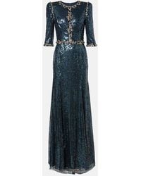 Jenny Packham - Pretty Thing Embellished Sequined Gown - Lyst