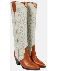 Isabel Marant - Liela Leather And Suede Cowboy Boots - Lyst