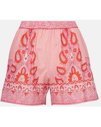 Etro - Paisley Cotton And Silk Shorts - Lyst