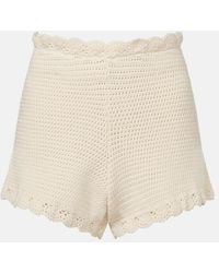 Posse - Dylan Crochet Scalloped Shorts - Lyst