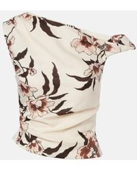 SIR. - Floral Asymmetric Linen Top - Lyst
