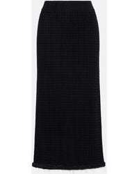Jardin Des Orangers - Distressed Wool And Cashmere Pencil Skirt - Lyst
