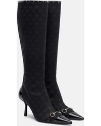 Gucci - Savoy Horsebit Gg Canvas Knee-High Boots - Lyst