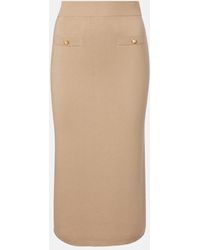 Alessandra Rich - Cotton And Cashmere Pencil Skirt - Lyst