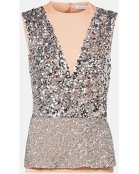 Rabanne - Sequined Jersey Top - Lyst