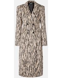 ROTATE BIRGER CHRISTENSEN - Printed Double-Breasted Faux Fur Coat - Lyst