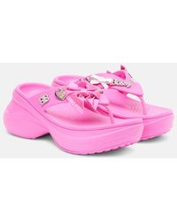 Balenciaga - X Crocs Jibbitz Platform Thong Sandals - Lyst