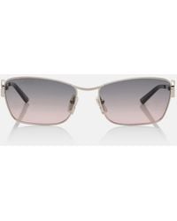 Gucci - Interlocking G Crystal-Embellished Rectangular Sunglasses - Lyst