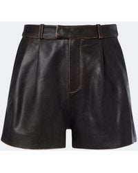 Arma - High-Rise Leather Shorts - Lyst