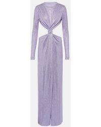 Area - Crystal-Embellished Cutout Jersey Gown - Lyst