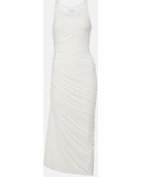 Alaïa - Asymmetric Gathered Jersey Maxi Dress - Lyst