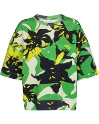Dries Van Noten Floral Cotton Jersey Sweatshirt - Green