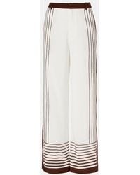 SIR. - Destino Striped Silk Wide-Leg Pants - Lyst