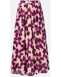 Velvet - Jess Floral Cotton Voile Maxi Skirt - Lyst