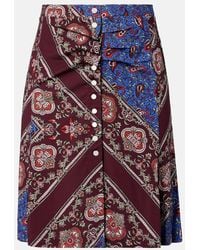 Rabanne - Gathered Paisley Printed Miniskirt - Lyst