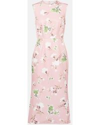 Erdem - Vestido Midi En Mezcla De Algodon Floral - Lyst