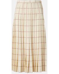 Loro Piana - Clea Pleated Silk Sable Midi Skirt - Lyst