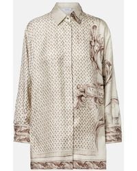 Max Mara - Grado Printed Silk Satin Shirt - Lyst
