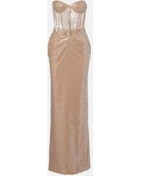 The New Arrivals Ilkyaz Ozel - Bustier-Kleid Tara Mit Pailletten - Lyst