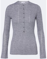 Gabriela Hearst - Olea Pointelle Wool Henley Shirt - Lyst