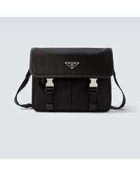 Prada - Re-Nylon Leather-Trimmed Shoulder Bag - Lyst