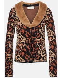 Blumarine - Leopard-Print Jacquard Cardigan - Lyst