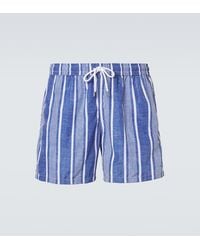 Fedeli - Striped Swim Trunks - Lyst