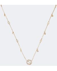 Gucci - Interlocking G 18Kt Necklace With Diamonds - Lyst
