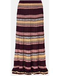 Ulla Johnson - Seraphine Striped Pleated Midi Skirt - Lyst
