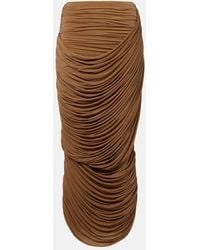 Magda Butrym - Draped Ruched Jersey Midi Skirt - Lyst