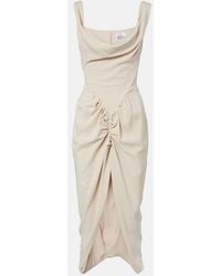 Vivienne Westwood - Panther Draped Ruched Midi Dress - Lyst