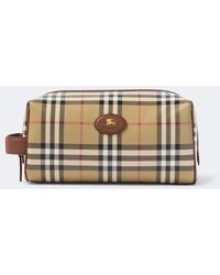 Burberry - Kulturbeutel Check Aus Canvas - Lyst