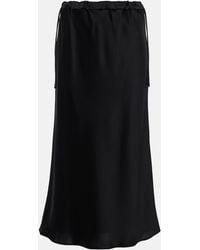 Max Mara - Editore Satin Midi Skirt - Lyst