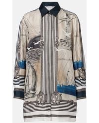 Max Mara - Oversized Printed Silk Twill Shirt - Lyst