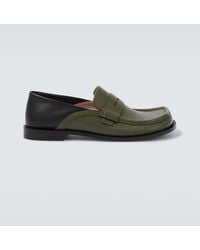 Loewe - Campo Leather Penny Loafers - Lyst