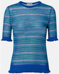 JW Anderson - Striped Cotton-Blend T-Shirt - Lyst