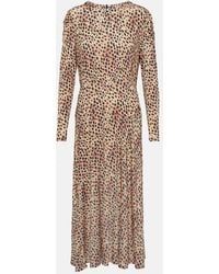 RIXO London - Cerise Leopard-Print Midi Dress - Lyst