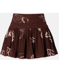 Poupette - Colleen Pleated Cotton Miniskirt - Lyst