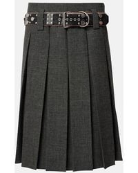 Prada - Midirock Aus Schurwolle - Lyst