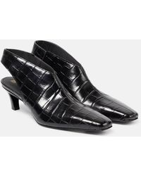 Totême - The Mid Heel Croco Leather Slingback Pumps - Lyst