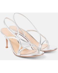 Gianvito Rossi - Cage 70 Metallic Leather Sandals - Lyst