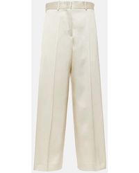 Jil Sander - Weite Hose Aus Satin - Lyst