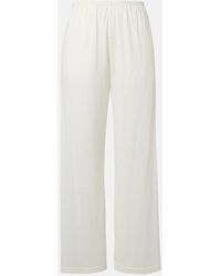 TOTEME - Cotton And Silk Wide-Leg Pants - Lyst