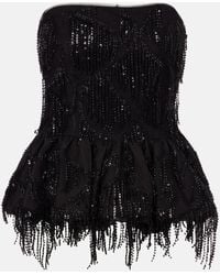 ROTATE BIRGER CHRISTENSEN - Top Albertina Con Paillettes - Lyst