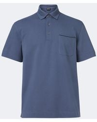 ZEGNA - Cotton Pique Polo Shirt - Lyst