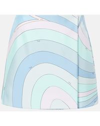 Emilio Pucci - Iride Printed Silk Twill Wrap Miniskirt - Lyst