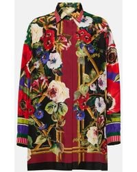 Dolce & Gabbana - Hemdblusenkleid Aus Seide - Lyst