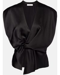 The Sei - Top De Charmeuse De Seda Drapeado - Lyst